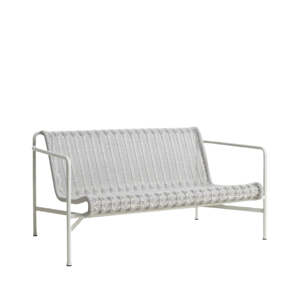Palissade Cord Lounge Sofa-Sky grey powder coated steel