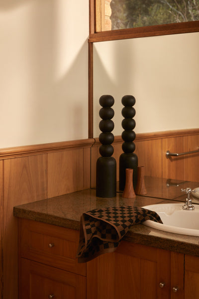 BAINA Organic Cotton JOSEPHINE Hand Towel Tabac & Noir