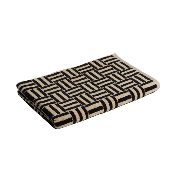 BAINA Organic Cotton SAROMA Bath Mat Sand & Noir