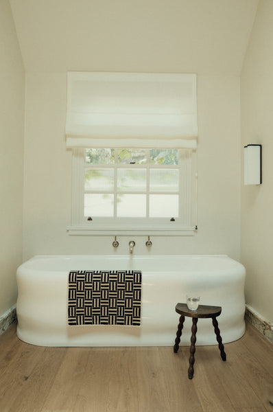 BAINA Organic Cotton SAROMA Bath Mat Sand & Noir