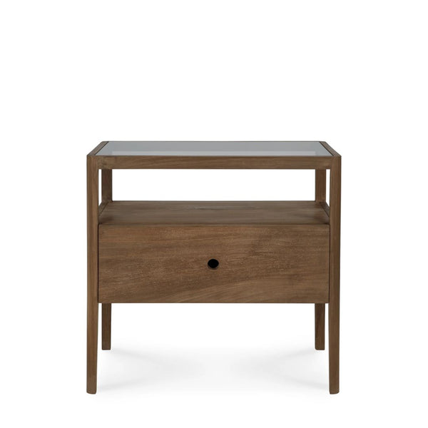 Ethnicraft Teak Spindle Bedside Table, 1 Draw