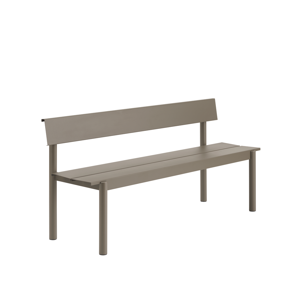 Muuto Linear Steel Outdoor Bench with Backrest