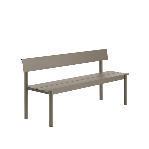 Muuto Linear Steel Outdoor Bench with Backrest