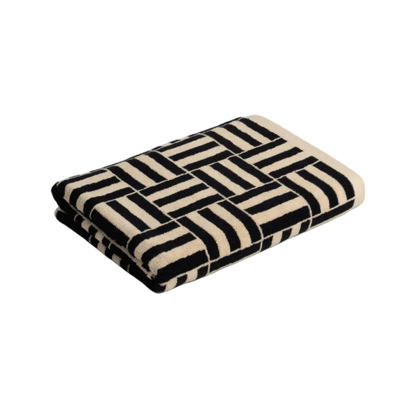BAINA Organic Cotton Pool Towel WILLIS Sand and Noir