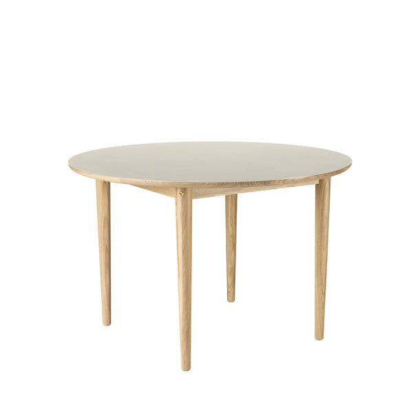 FDB Møbler C62 Round Dining Table Ø115 with Linoleum by Unit 10 Design