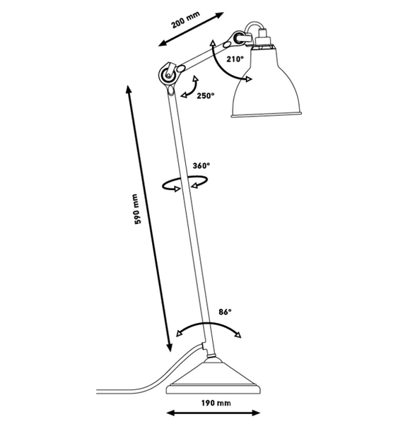 Bernard-Albin Gras N°206 Table Lamp Open Room