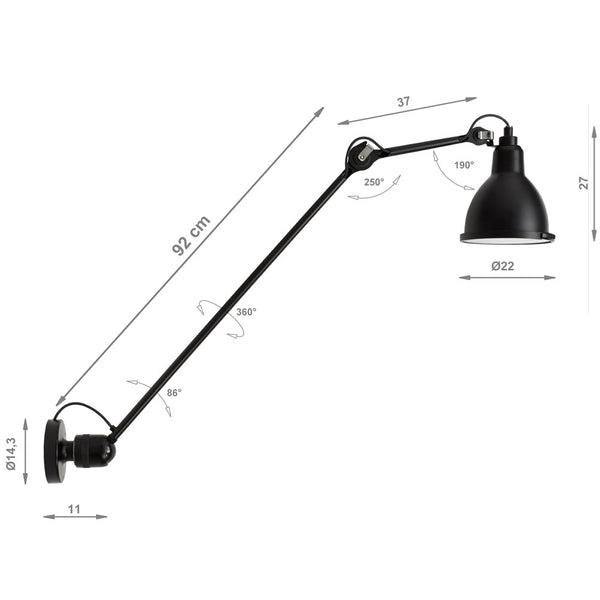 Bernard-Albin Gras N°304 XL90 Outdoor Wall Lamp Open Room