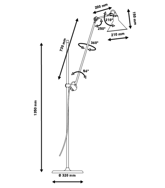 Bernard-Albin Gras N°215 Floor Lamp Open Room