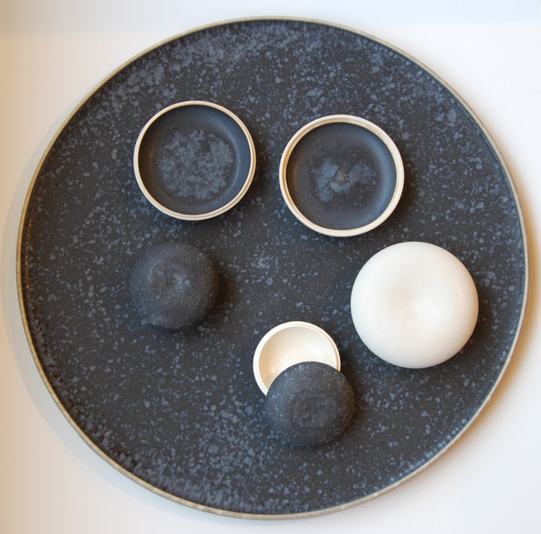 Crystal Matte Black Food Disc by Christopher Plumridge