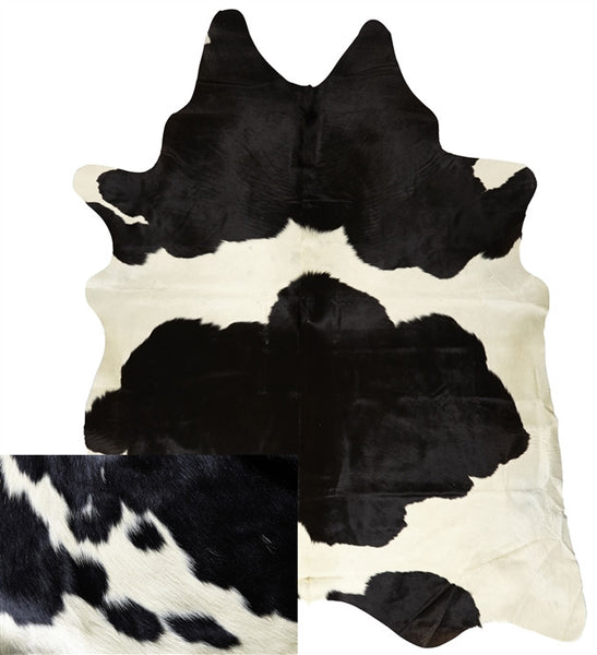 Medium Natural Black and White Cowhide Rug